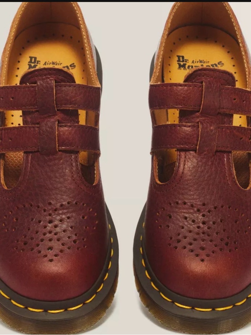 Dr. Martens Burgundy and Tan Leather Clog - Picture 3 of 12